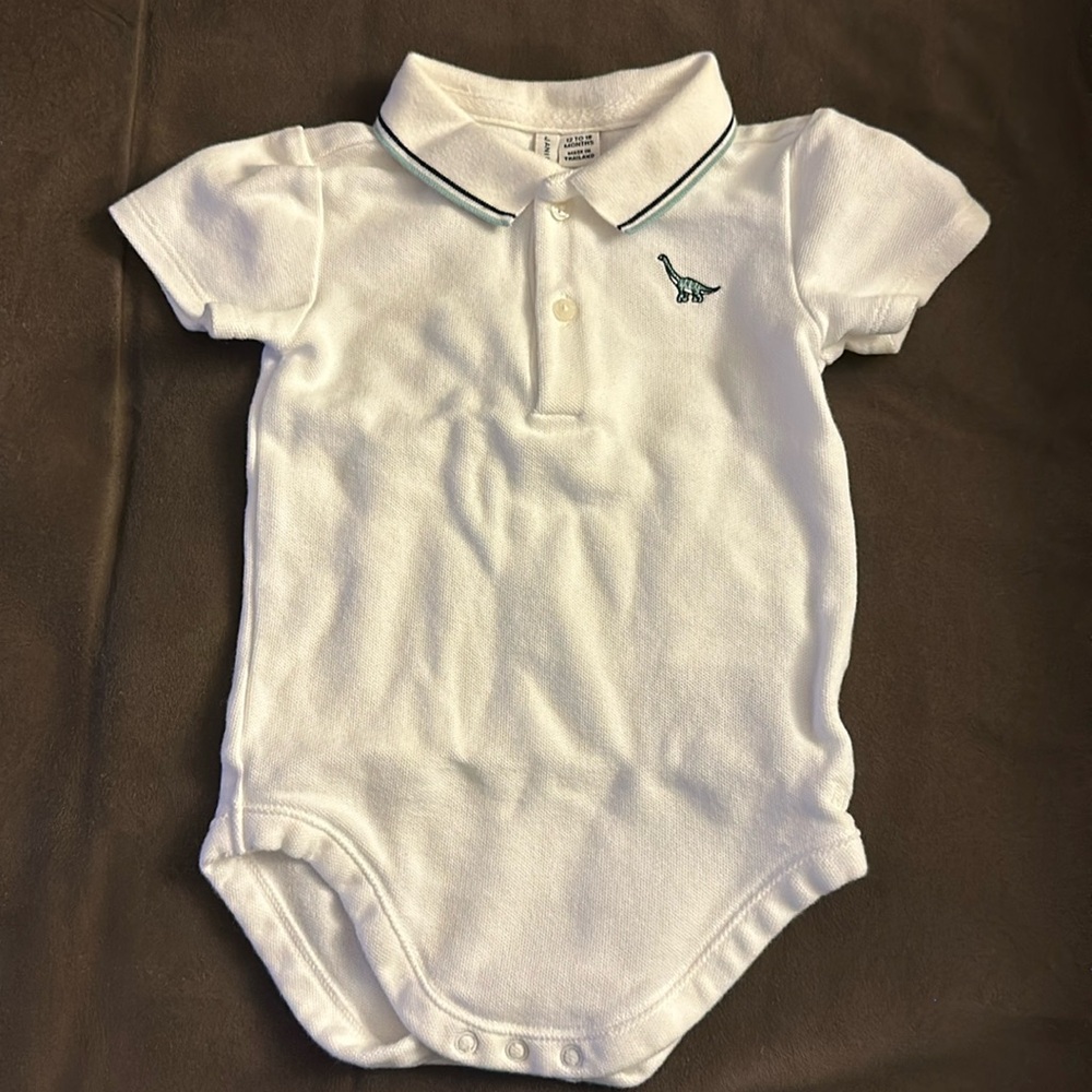 Janie & Jack Baby Dino Pique Polo Bodysuit